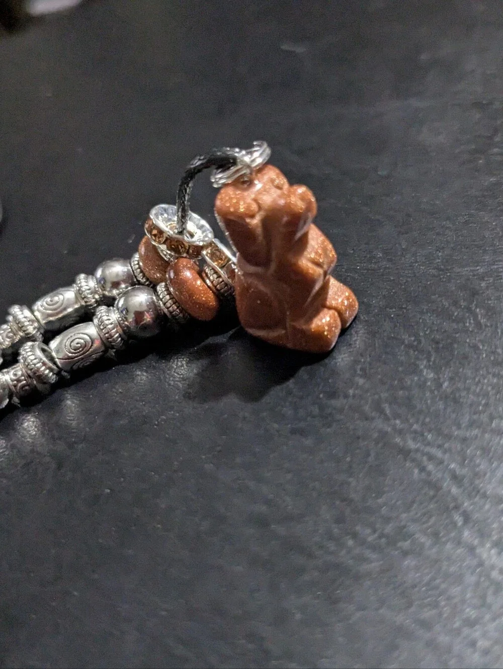Hand Carved Sandstone 'Man's Best Friend's Dog Pendant Beaded Necklace